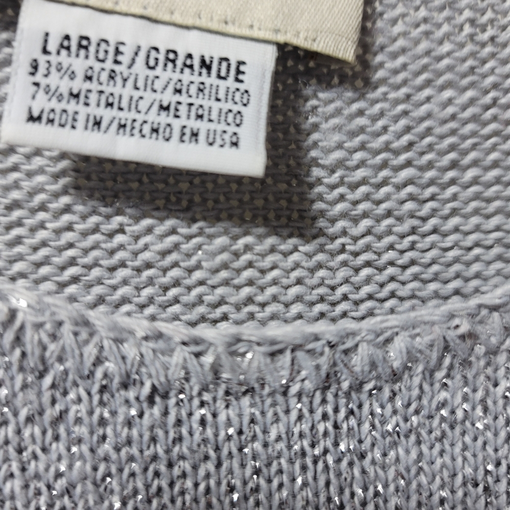 Women's Sweater Vintage Jaclyn Smith Size Large Silver/Gray - Picture 5 of 6